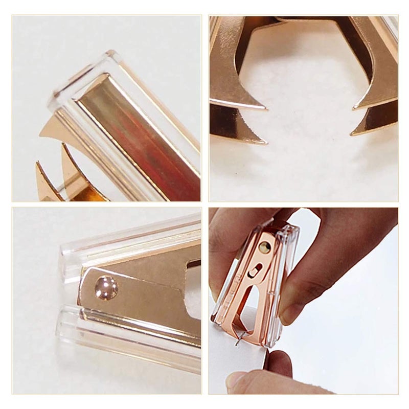 REOLAN Rose Gold and Gold Staple Remover - 2 Pack Staple Removal Tool Set, Luxury Acrylic Rose Gold and Gold Office Supplies & Desk Accessories - Image 3